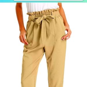 Cropped Paper bag pants
